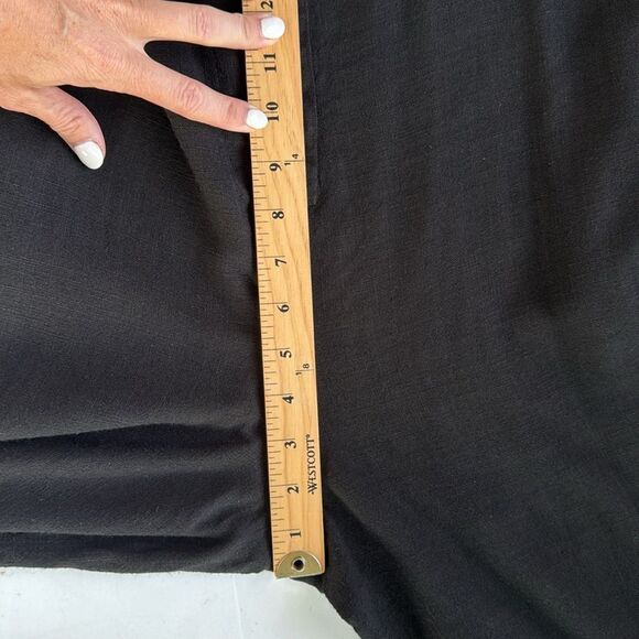 ASOS Linen Button Strap Jumpsuit Size 6 Black Boho Lightweight Pockets Lagenlook - Picture 14 of 16